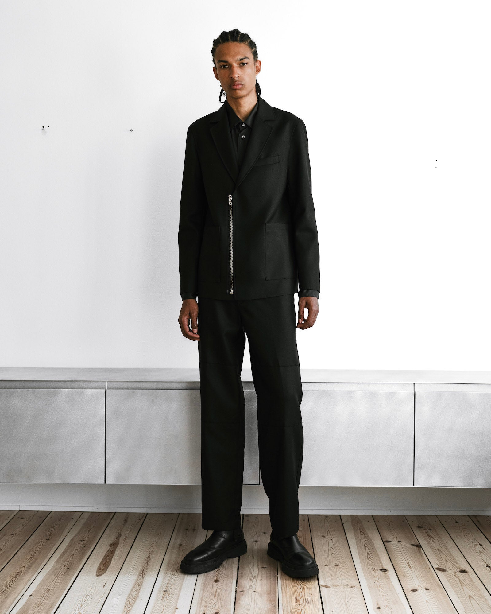 Zip Blazer Coal Twill 009 Black