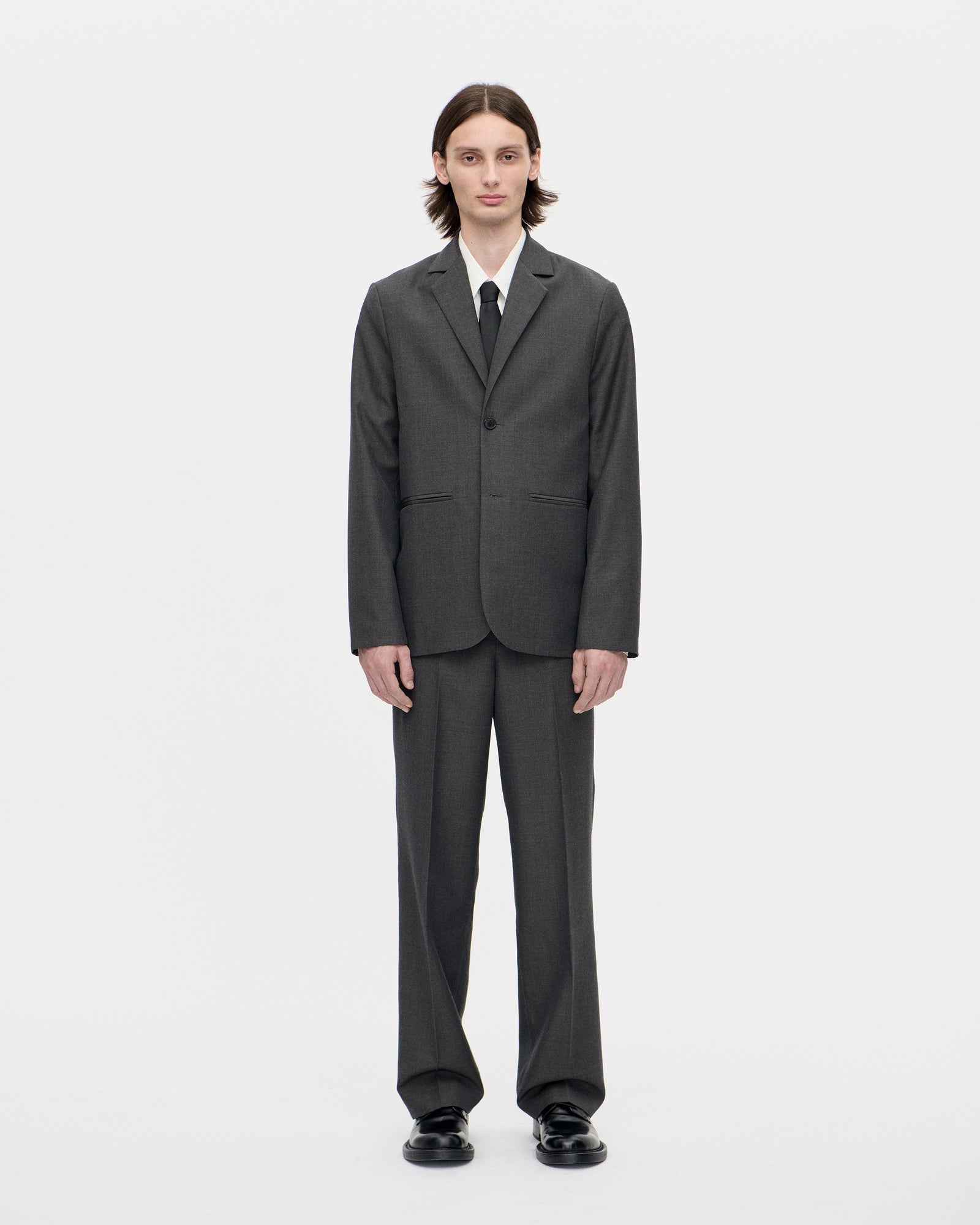 Dress Blazer Pure Wool 008 Charcoal