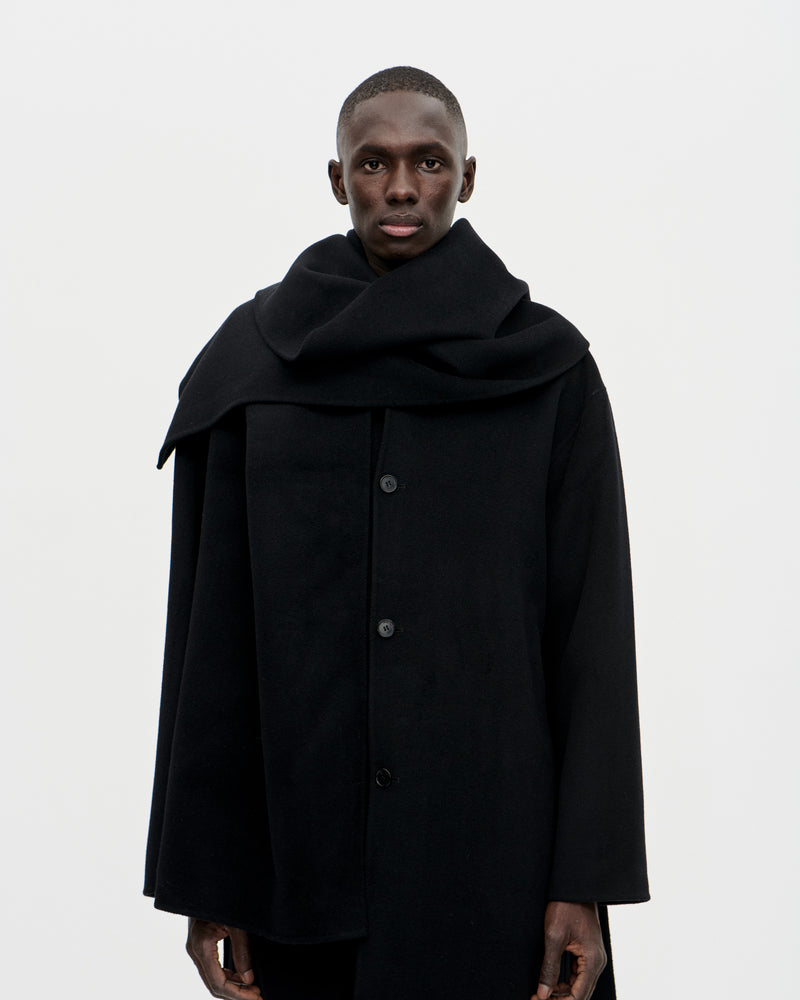 Plaid Scarf Woolcash 009 Black