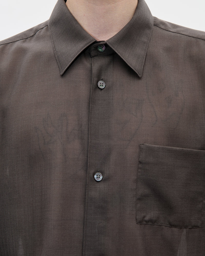 Cordial Shirt 120s Merino 084 Peat