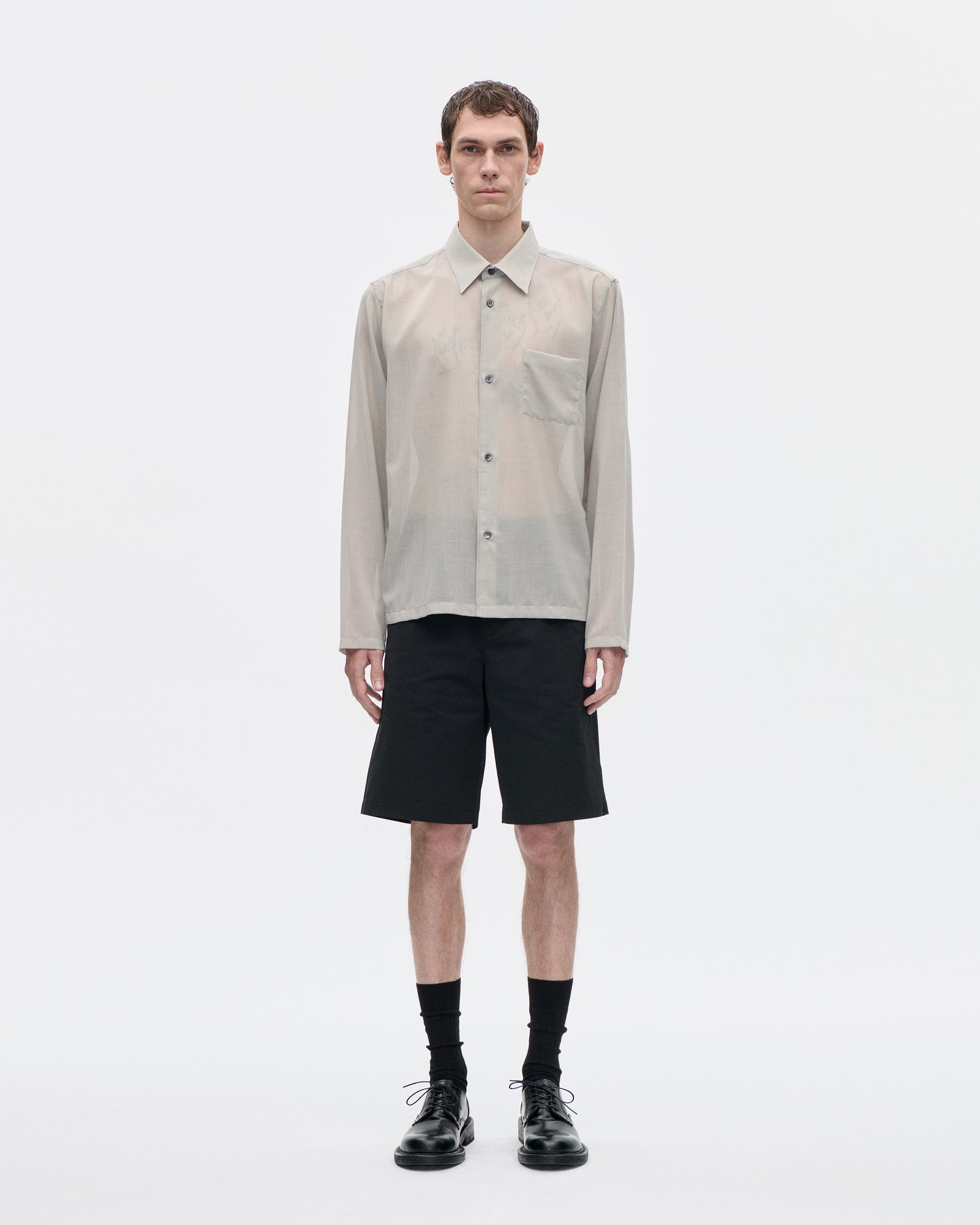 Cordial Shirt 120s Merino 083 Light Grey