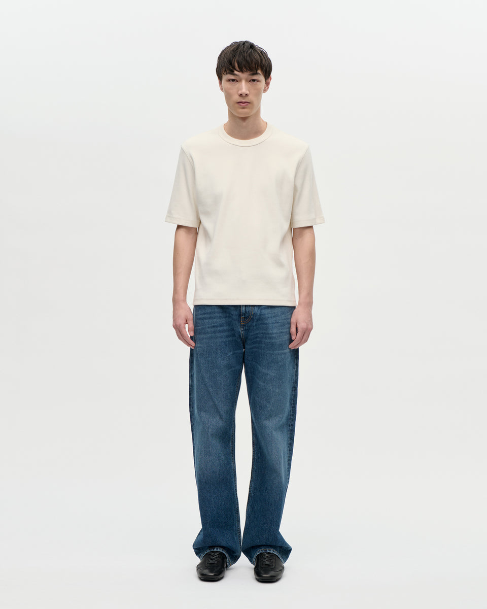 Gym Tee Cotton Rib 021 Chalk